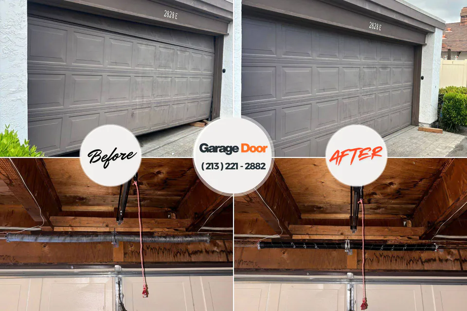 Before and after: garage door repair Williamsville, IL